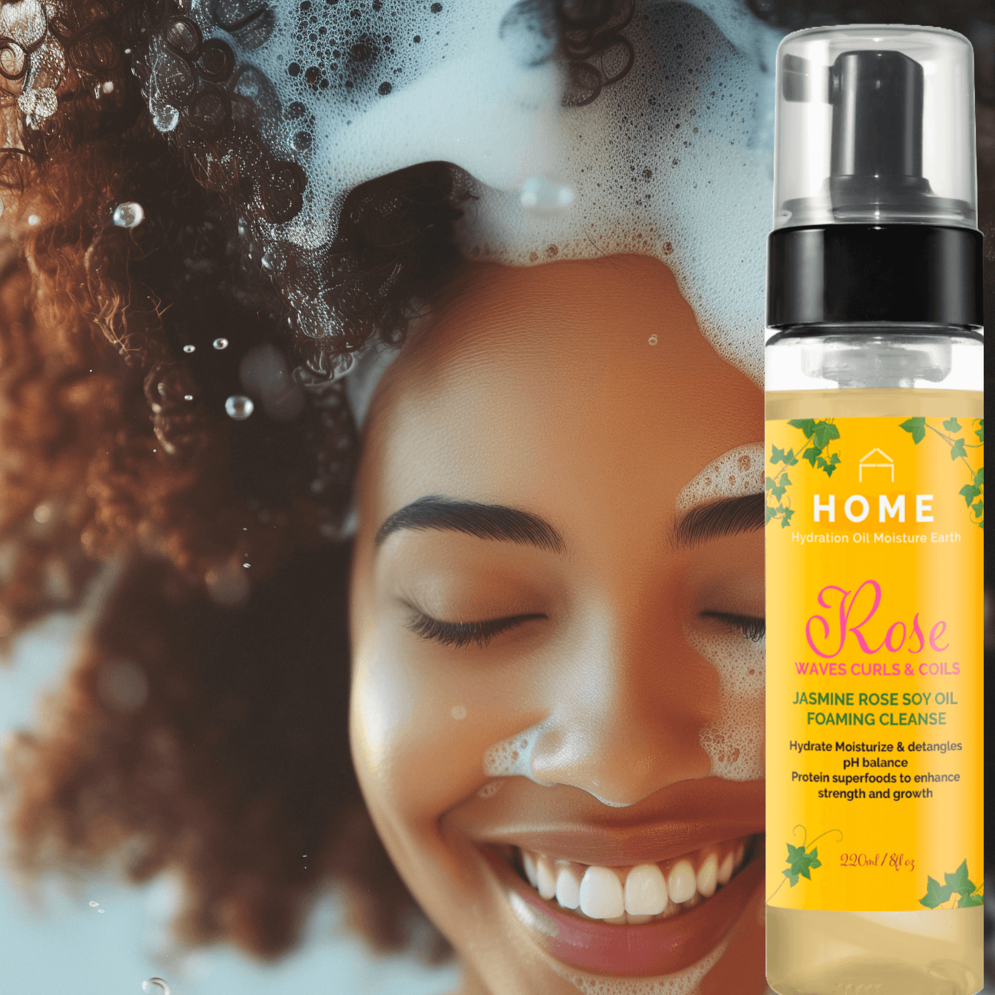 Rose Curls & Coils Protein Oil Foaming Shampoo Cleanse